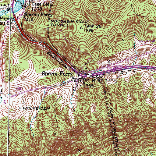 Topographic Map of Speers Ferry, VA