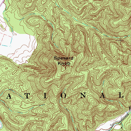 Topographic Map of Spesard Knob, VA
