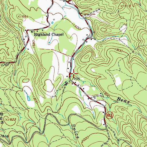 Topographic Map of Spice Run, VA