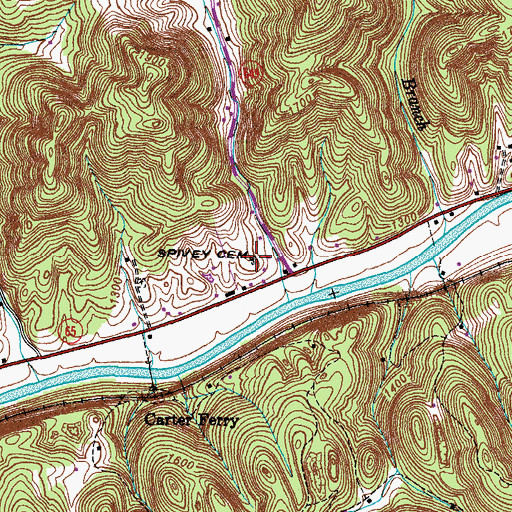 Topographic Map of Spivey Cemetery, VA