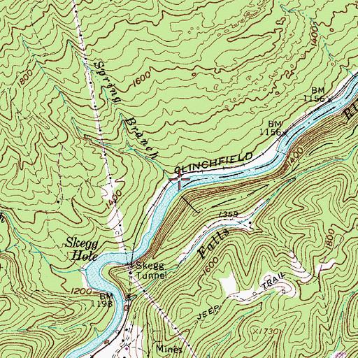 Topographic Map of Spring Branch, VA