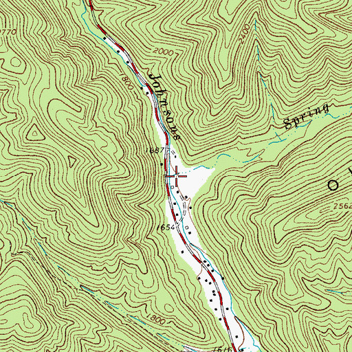 Topographic Map of Spring Branch, VA