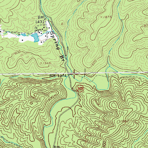 Topographic Map of Spring Branch, VA