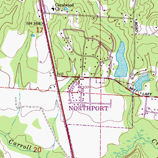 Topographic Map of White School (historical), AL