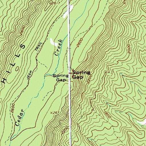 Topographic Map of Spring Gap, VA