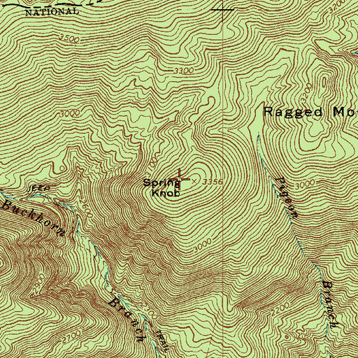 Topographic Map of Spring Knob, VA