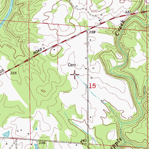 Topographic Map of Widow Jones Spring, AL