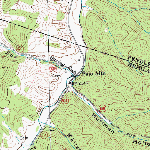 Topographic Map of Spring Run, VA