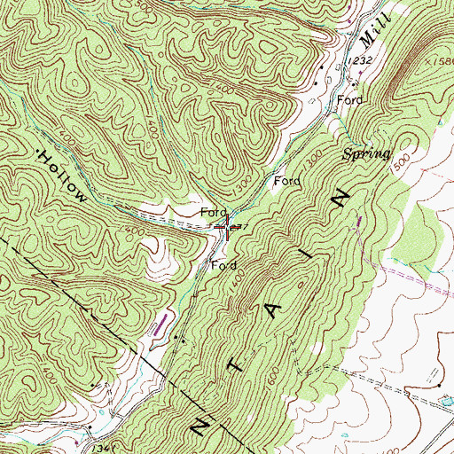 Topographic Map of Spring Run Hollow, VA