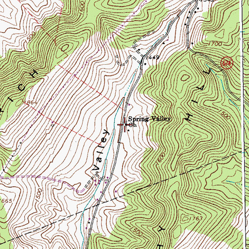 Topographic Map of Spring Valley Church, VA