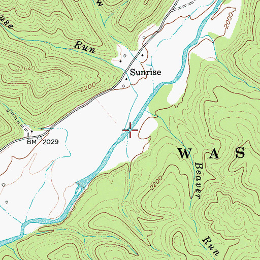 Topographic Map of Springhouse Run, VA