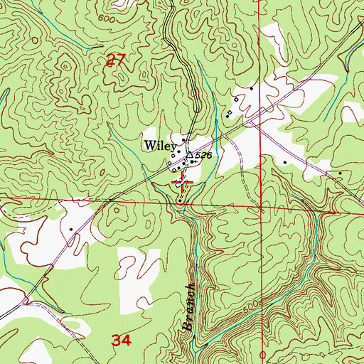 Topographic Map of Wiley Cemetery, AL