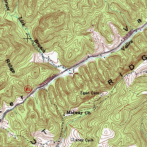 Topographic Map of Spruce Lick Branch, VA
