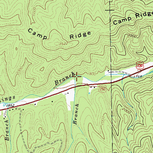 Topographic Map of Spruce Lick Branch, VA