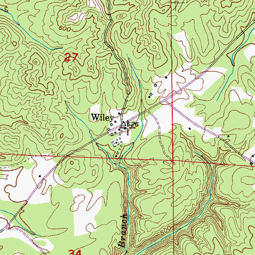 Topographic Map of Wiley Methodist Church, AL