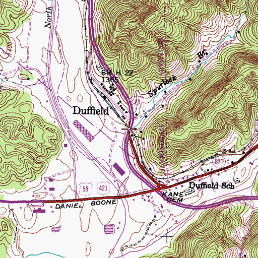Topographic Map of Spurlock Branch, VA