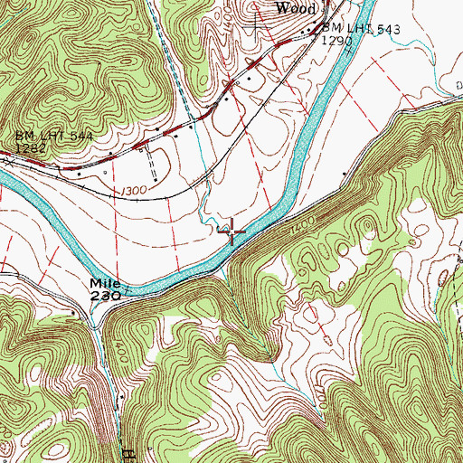 Topographic Map of Stacy Branch, VA