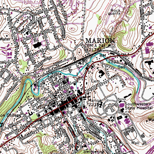 Topographic Map of Staley Creek, VA