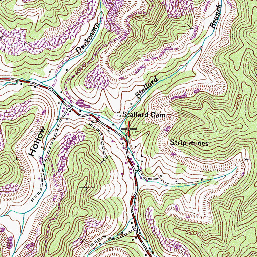 Topographic Map of Stallard Branch, VA