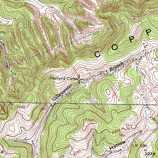 Topographic Map of Stallard Cemetery, VA