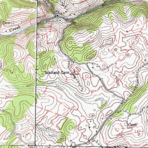 Topographic Map of Stallard Cemetery, VA