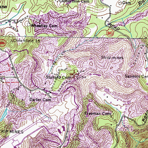 Topographic Map of Stallard Cemetery, VA