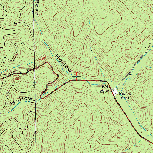 Topographic Map of Stamping Ground Hollow, VA