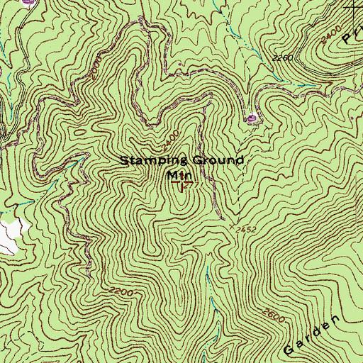 Topographic Map of Stamping Ground Mountain, VA