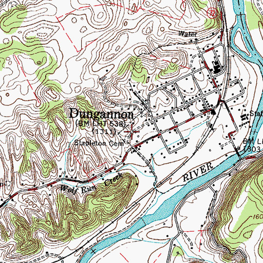 Topographic Map of Stapleton Cemetery, VA
