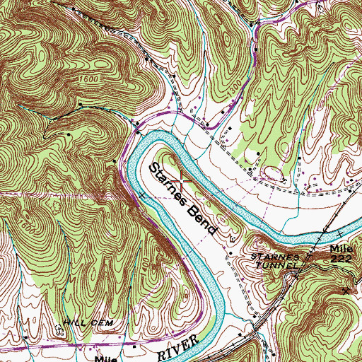 Topographic Map of Starnes Bend, VA