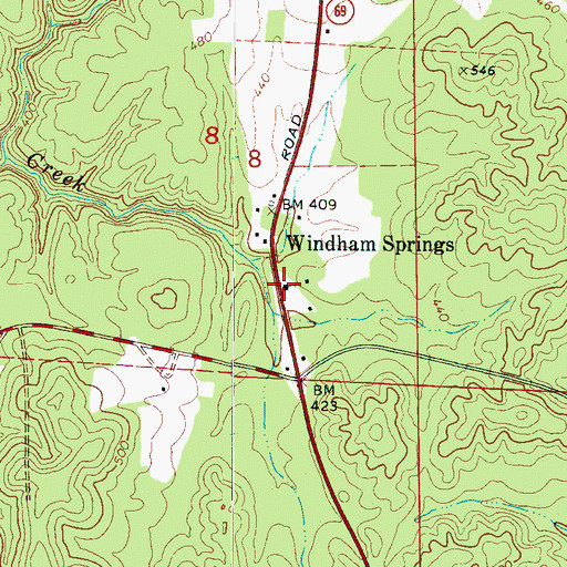 Topographic Map of Windham Springs Baptist Church, AL