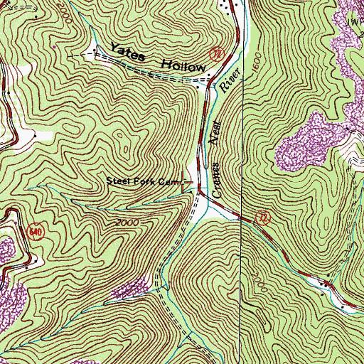Topographic Map of Steel Fork Cemetery, VA