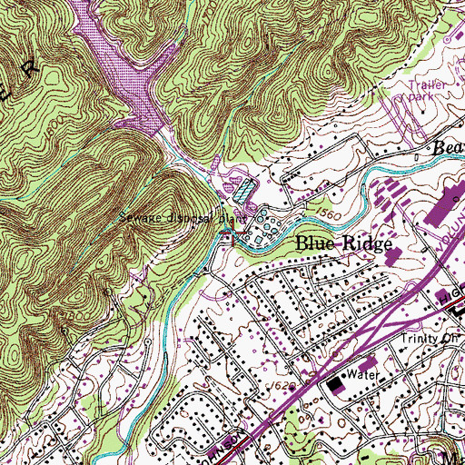 Topographic Map of Steele Creek, VA