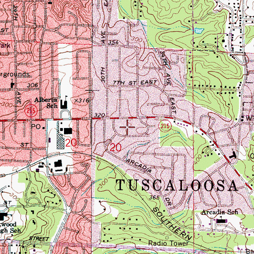 Topographic Map of Windsor Drive, AL