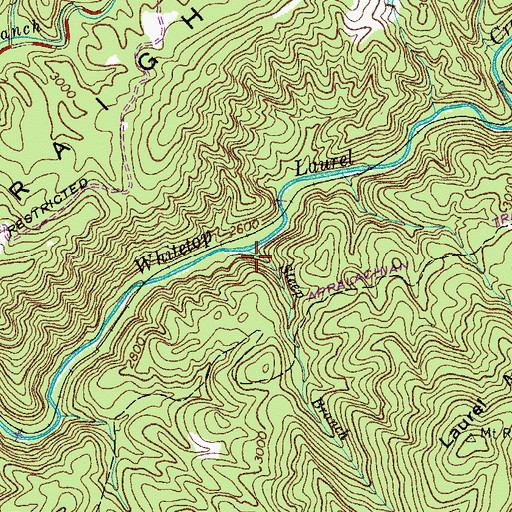 Topographic Map of Steep Branch, VA