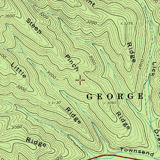 Topographic Map of Steep Pinch Ridge, VA