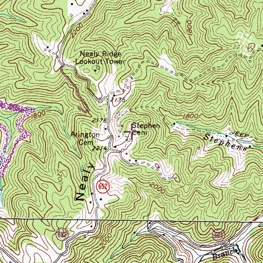 Topographic Map of Stephen Cemetery, VA