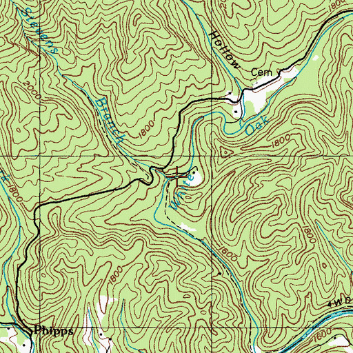 Topographic Map of Stevens Branch, VA