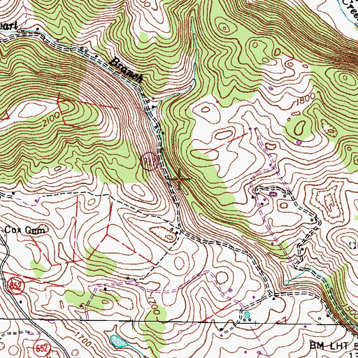 Topographic Map of Stewart Branch, VA