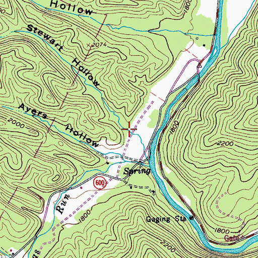 Topographic Map of Stewart Hollow, VA