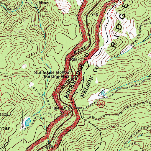 Topographic Map of Stillhouse Hollow Parking Area, VA
