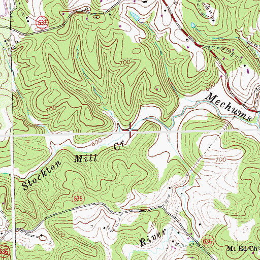 Topographic Map of Stockton Mill Creek, VA