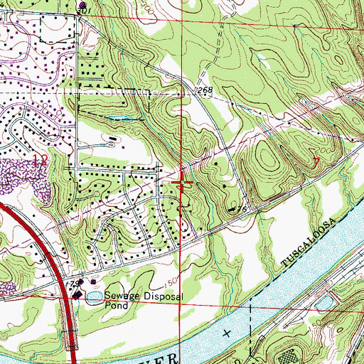 Topographic Map of Wood Ridge, AL