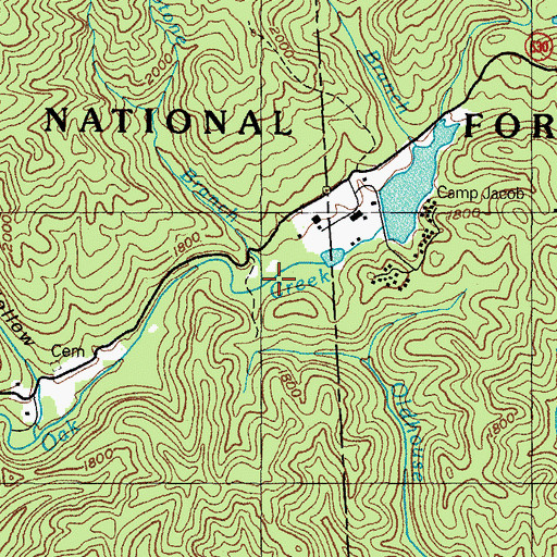 Topographic Map of Stone Branch, VA