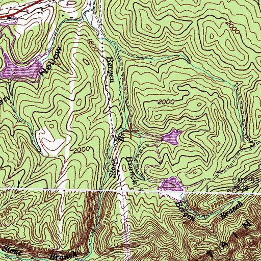 Topographic Map of Stone Branch, VA