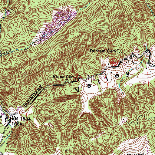 Topographic Map of Stone Cemetery, VA