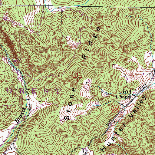 Topographic Map of Stone Ridge, VA