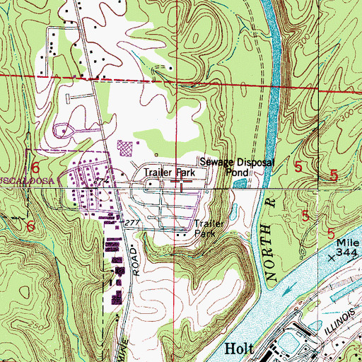 Topographic Map of Wood Village, AL