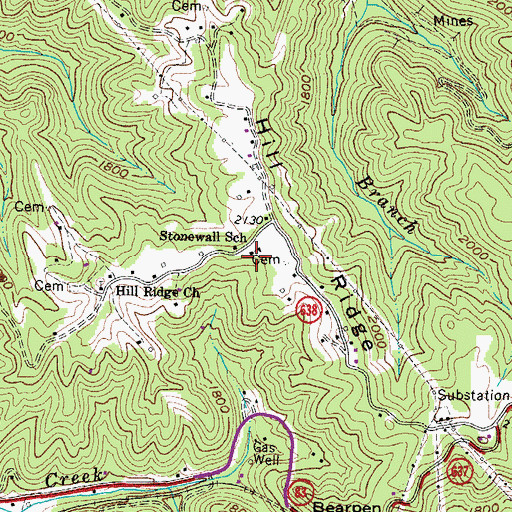 Topographic Map of Stonewall School, VA