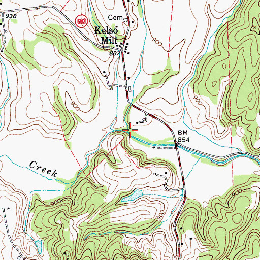 Topographic Map of Stony Creek, VA